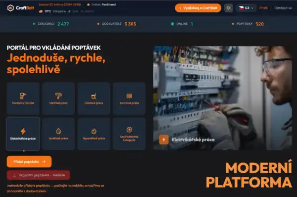Portál pro vkládání poptávek - CraftBolt