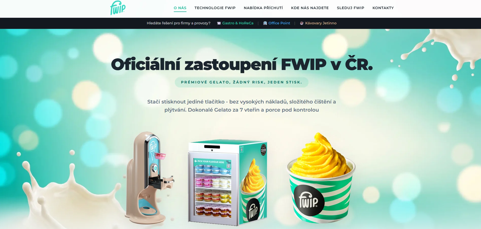 Web distributora FWIP – gelato a gastro technologie