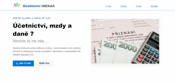 Web účetní firmy - INEXAA
