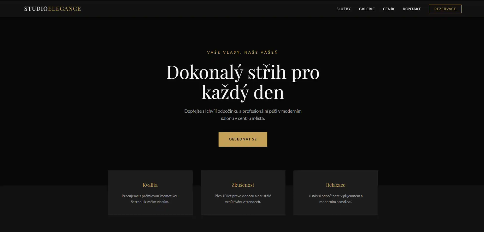Ukázkový web kadeřnického salonu